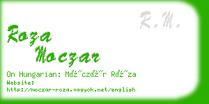 roza moczar business card